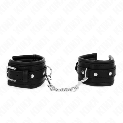 KINK - MUÑEQUERAS NEGRO CON HEBILLA DE DIAMANTES DE IMITACIÓN AJUSTABLE 25-32 CM X 5.5 CM KINK WRIST RESTRAINT 2