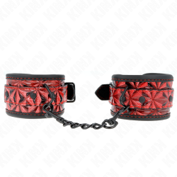 KINK - MUÑEQUERAS CON PATRÓN DE DIAMANTES ROJO OSCURO AJUSTABLE 17-26 CM X 5.5 CM KINK WRIST RESTRAINT