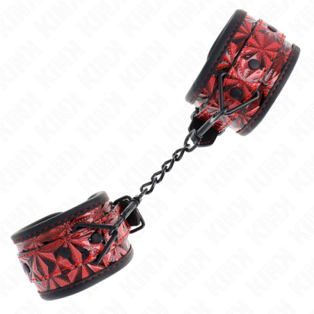 KINK - MUÑEQUERAS CON PATRÓN DE DIAMANTES ROJO OSCURO AJUSTABLE 17-26 CM X 5.5 CM KINK WRIST RESTRAINT