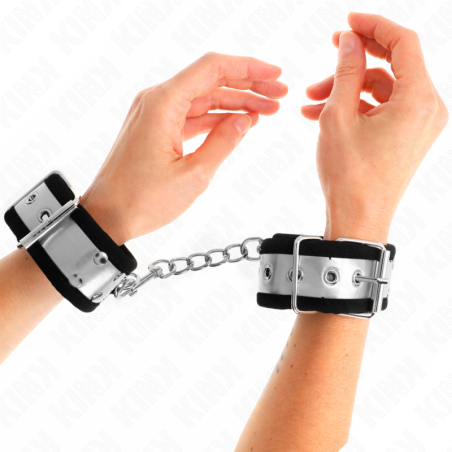KINK - MUÑEQUERAS FINAS NEGRO / PLATEADO 30 X 4 CM KINK WRIST RESTRAINT