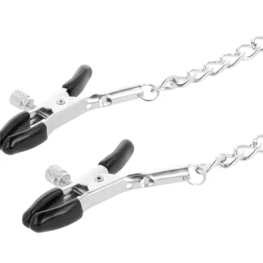 Collar con Pinzas para Pezones Negro - Ajustable | Darkness