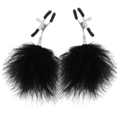 Pinzas para Pezones con Pompones 2 - Ajustable | Darkness