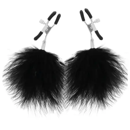 Pinzas para Pezones con Pompones 2 - Ajustable | Darkness