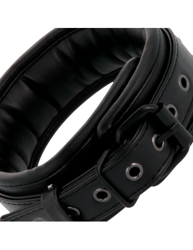DARKNESS - ESPOSAS Y COLLAR DE CUERO NEGRO 