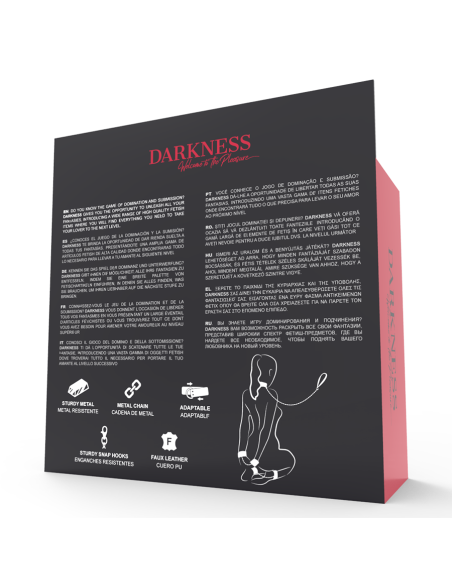 DARKNESS - ESPOSAS Y COLLAR DE CUERO NEGRO 