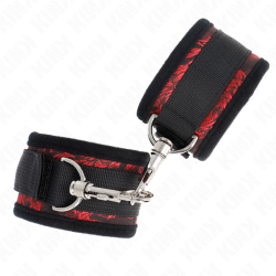 KINK - MUÑEQUERAS DISEÑO ESCÁNDALO ROJO-NEGRO KINK WRIST RESTRAINT 2