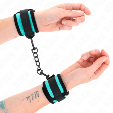 KINK - MUÑEQUERAS NEGRO-AZUL AJUSTABLE 18-32 CM X 5 CM KINK WRIST RESTRAINT