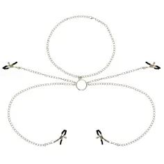 OHMAMA FETISH - 4 PINZAS PEZONES CON COLLAR DE CADENAS