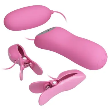 Pinzas con Vibración y Eletroshock Rosa | Pretty Love