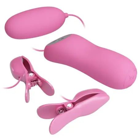 Pinzas con Vibración y Eletroshock Rosa | Pretty Love