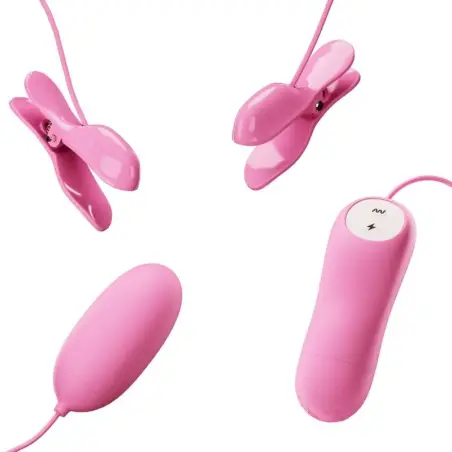 Pinzas con Vibración y Eletroshock Rosa | Pretty Love