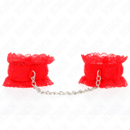 KINK - MUÑEQUERAS ELÁSTICAS DE ENCAJE ROJO KINK WRIST RESTRAINT