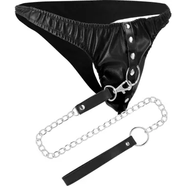 Tanga de Sumisión con Cadena Metal - Vegano | Darkness