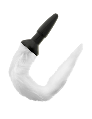 DARKNESS - PLUG ANAL SILICONA CON COLA BLANCA 