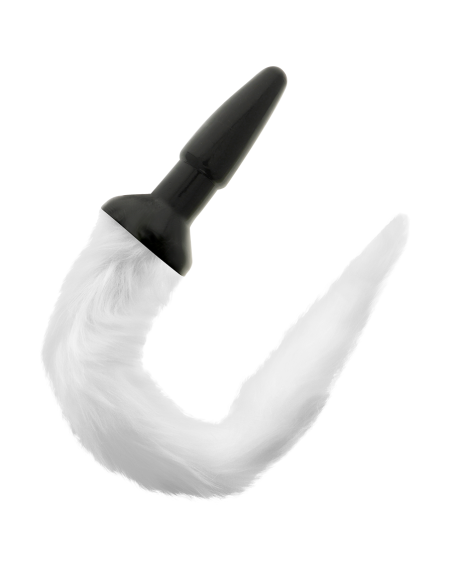 DARKNESS - PLUG ANAL SILICONA CON COLA BLANCA 
