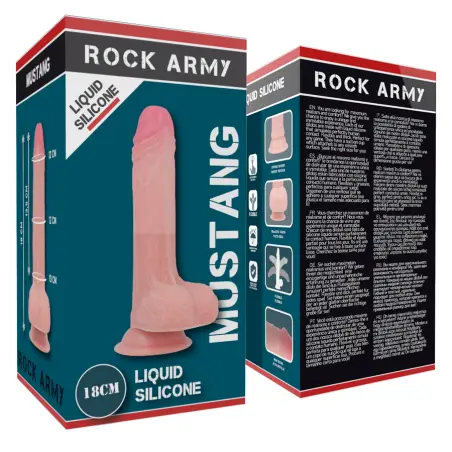 Mustang Dildo Realístico Liquid Silicone 18 cm Ø 4.14 cm