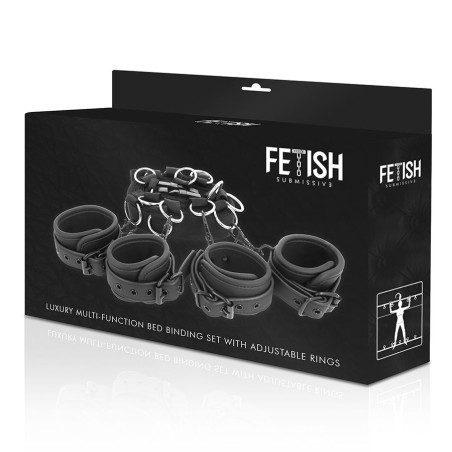 FETISH SUBMISSIVE - SET ATADURAS CAMA LUXURY CON FORRO DE NEOPRENO FETISH SUBMISSIVE BONDAGE