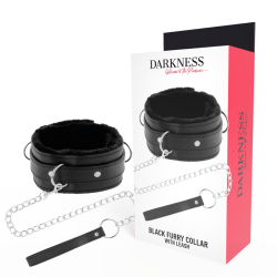 DARKNESS - COLLAR CONFORTABLE DE POSTURA CON CADENA LEATHER DARKNESS BONDAGE