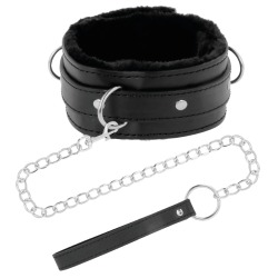 DARKNESS - COLLAR CONFORTABLE DE POSTURA CON CADENA LEATHER DARKNESS BONDAGE 2