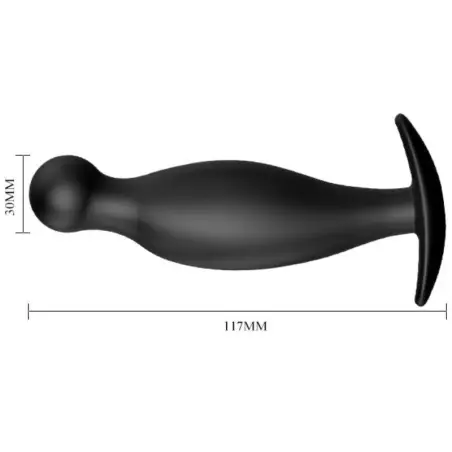 Plug Anal Silicona 11.7 cm Negro - Sumergible | Pretty Love
