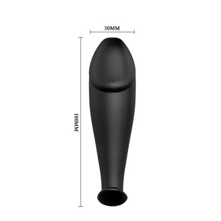 Plug Anal Silicona Forma Pene y 12 Modos Vibración Negro