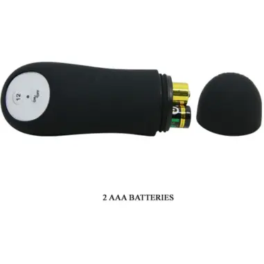Plug Anal Silicona Forma Pene y 12 Modos Vibración Negro