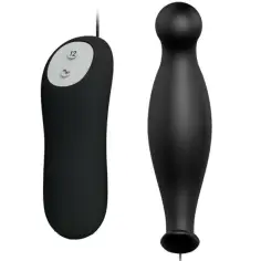 PRETTY LOVE - PLUG ANAL SILICONA 12 MODOS VIBRACIÓN NEGRO 2
