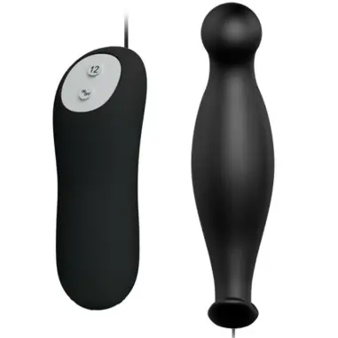 Plug Anal Silicona 12 Modos Vibración Negro | Pretty Love