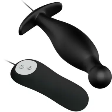 Plug Anal Silicona 12 Modos Vibración Negro | Pretty Love