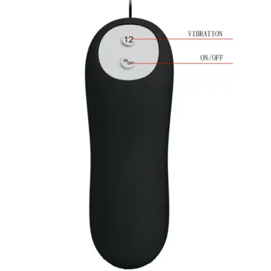 Plug Anal Silicona 12 Modos Vibración Negro | Pretty Love