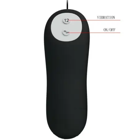 Plug Anal Silicona 12 Modos Vibración Negro | Pretty Love