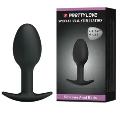 PRETTY LOVE - PLUG ANAL SILICONA 6.5 CM NEGRO 2