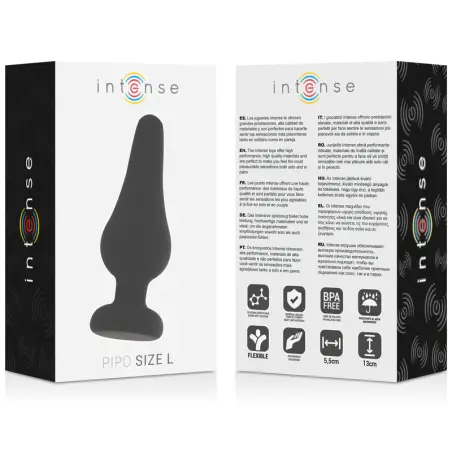 Anal Plug Pipo L Silicone Negro 13 cm | Intense