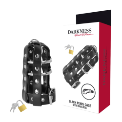 DARKNESS - JAULA CASTIDAD CUERO CON CANDADO DARKNESS BONDAGE