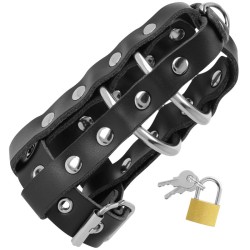DARKNESS - JAULA CASTIDAD CUERO CON CANDADO DARKNESS BONDAGE 2
