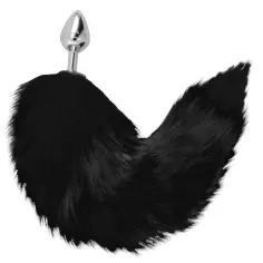 DARKNESS - PLUG ANAL SILVER 8 CM CON COLA NEGRO 2