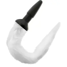 DARKNESS - PLUG ANAL SILICONA CON COLA BLANCA 2