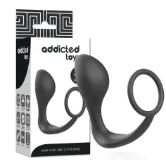 ADDICTED TOYS - PLUG ANAL CON ANILLO SILICONA NEGRO 2