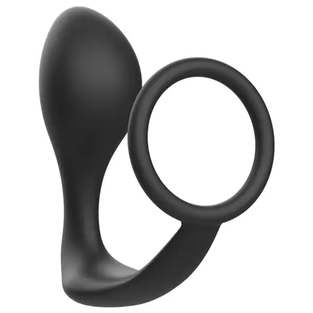Plug Anal con Anillo Silicona Negro | Addicted Toys