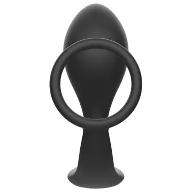 Plug Anal con Anillo Silicona Negro | Addicted Toys