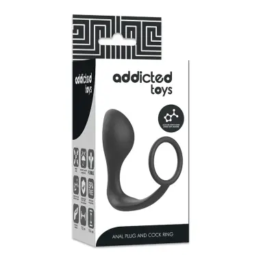 Plug Anal con Anillo Silicona Negro | Addicted Toys