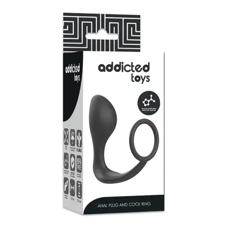 Plug Anal con Anillo Silicona Negro | Addicted Toys