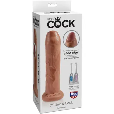 Pene Realístico con Prepucio 17.8 cm Caramelo | King Cock