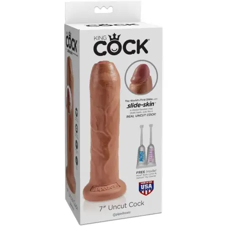 Pene Realístico con Prepucio 17.8 cm Caramelo | King Cock