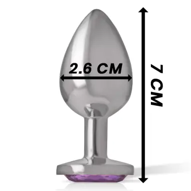 Plug Anal Metal Aluminio con Cristal Violeta Talla S