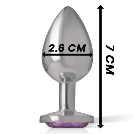 Plug Anal Metal Aluminio con Cristal Violeta Talla S