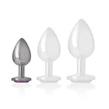 Plug Anal Metal Aluminio con Cristal Violeta Talla S