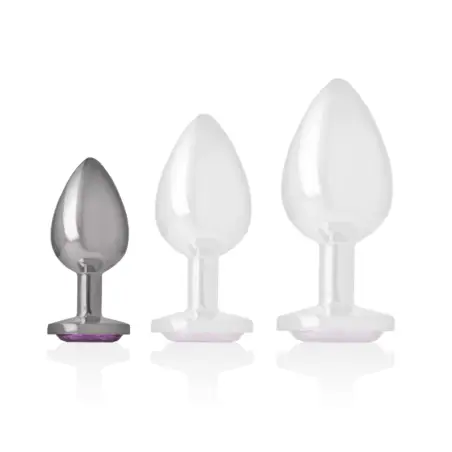 Plug Anal Metal Aluminio con Cristal Violeta Talla S
