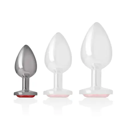 Plug Anal Metal Aluminio con Cristal Rojo Talla S | Intense
