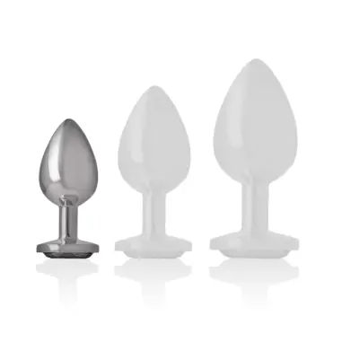 Plug Anal Metal Aluminio con Cristal Negro Talla S | Intense